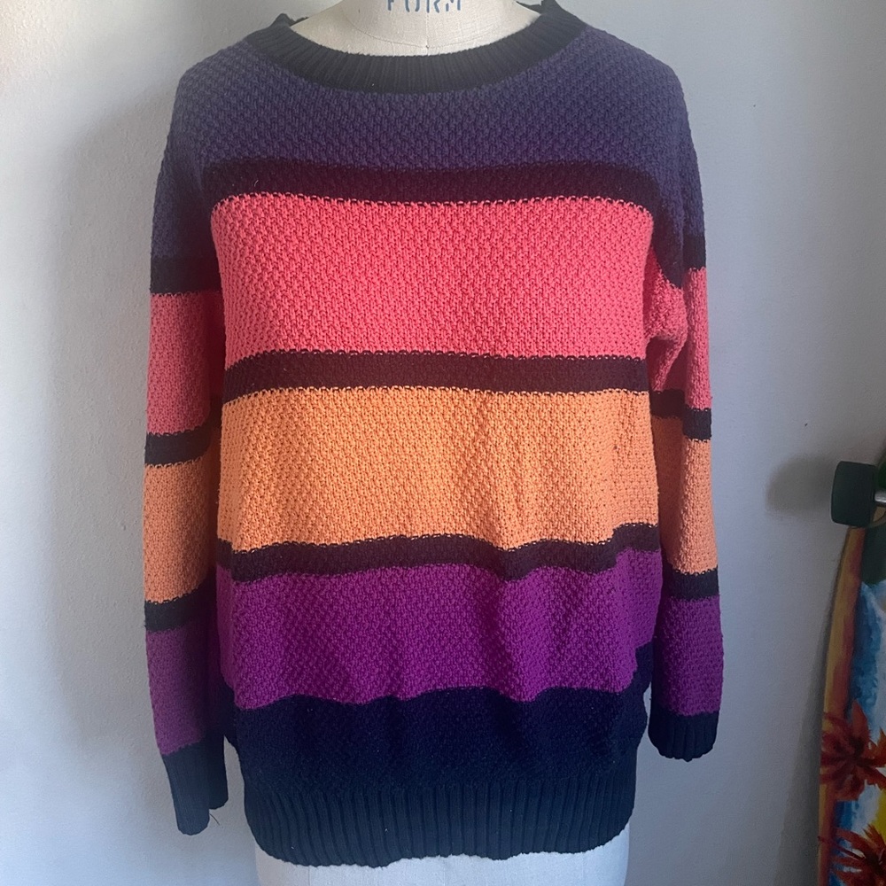 Mink Pink size Large Striped Tunic Sweater